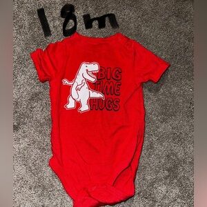 18 months Red Dinosaur Print Onesie